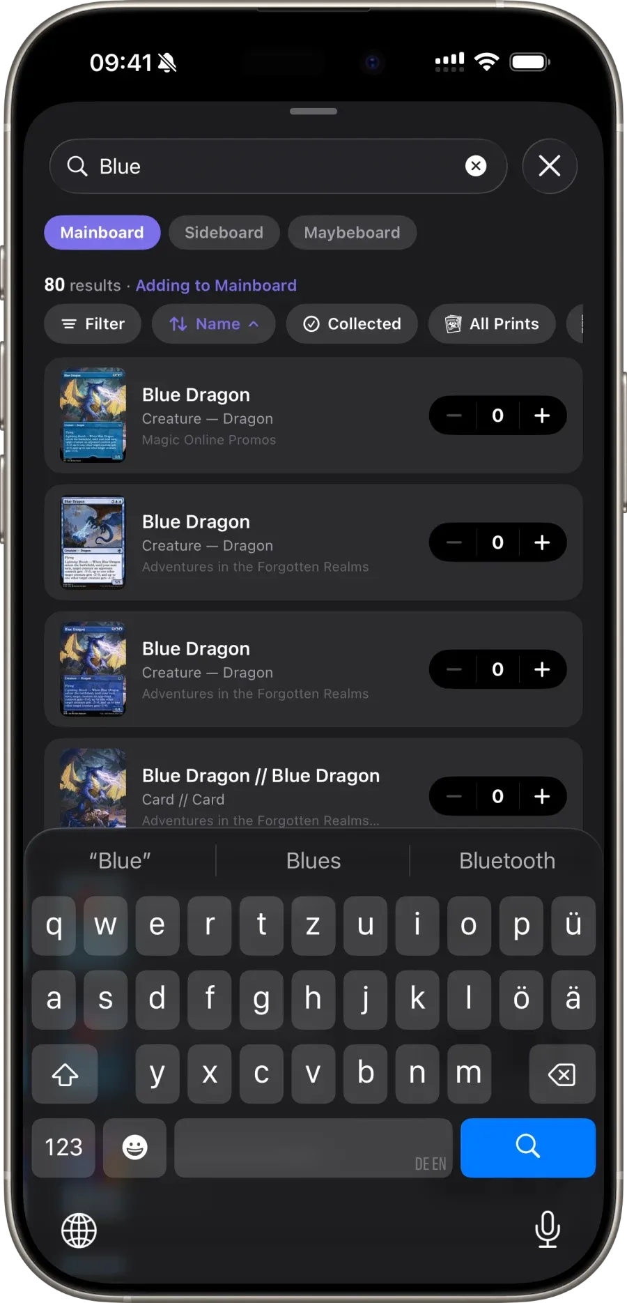 Scrytics add cards to deck — search and add Magic cards from your collection