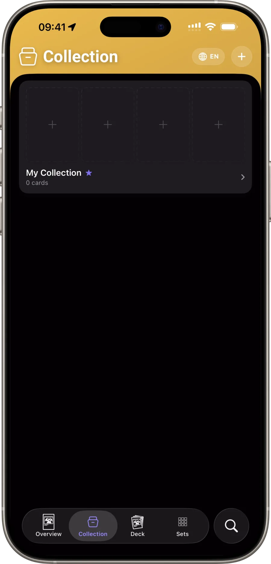 Collection overview — empty state